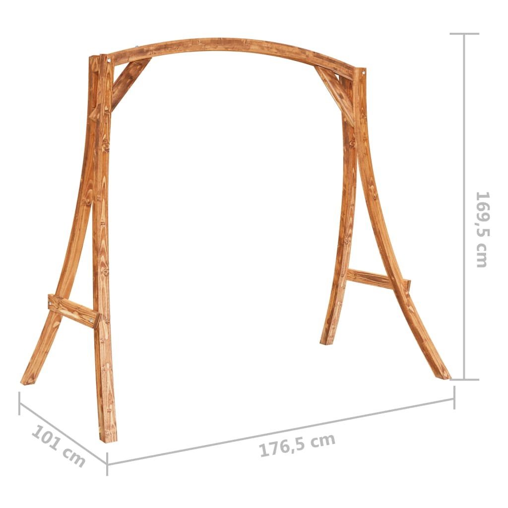 Swing frame, solid curved wood with teak finish