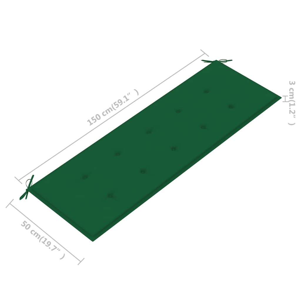 Bancă de grădină cu pernă, 157 cm, lemn masiv de acacia