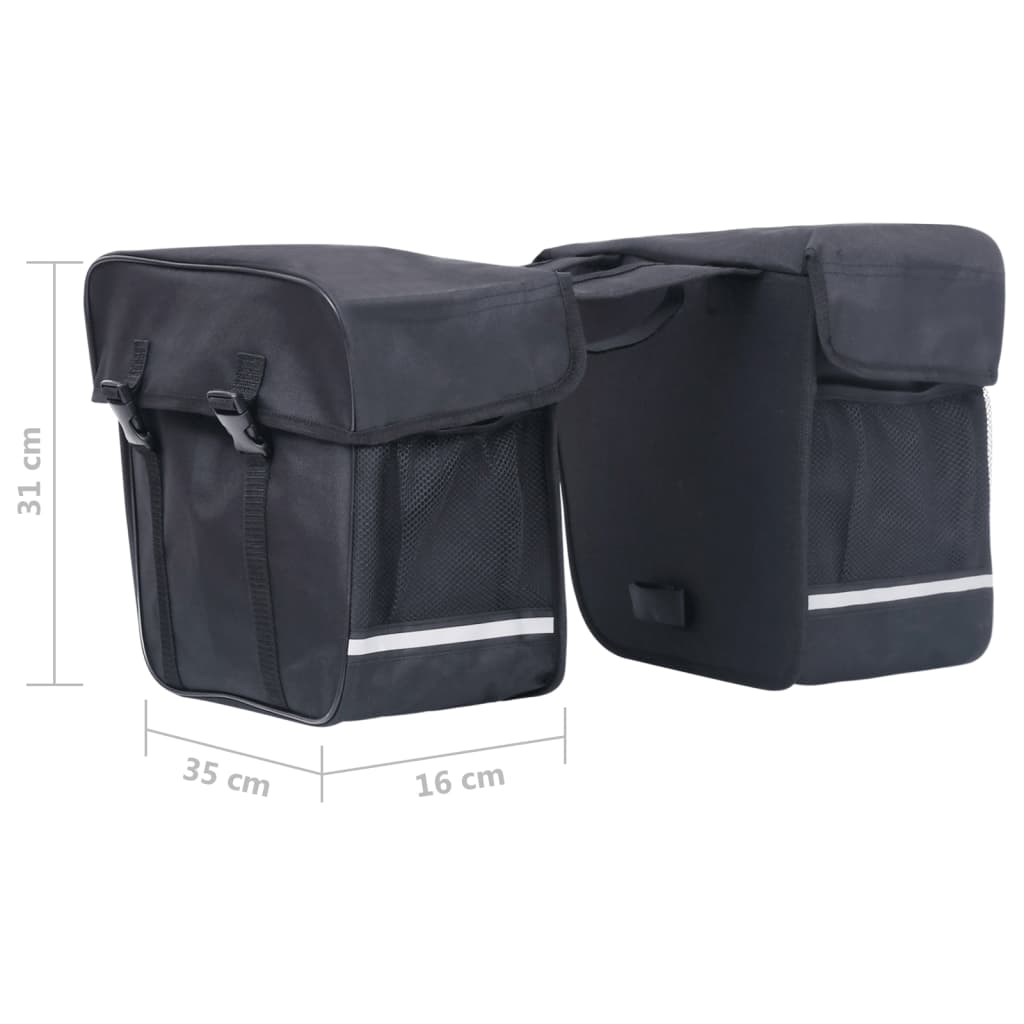 Double bicycle bag for basket holder, black, 35 L