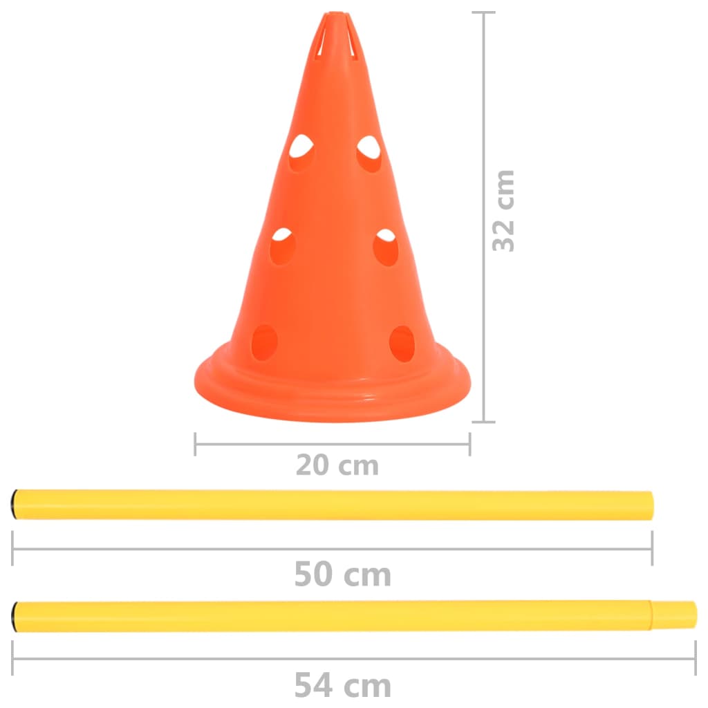 Set of obstacles for dogs, orange and yellow