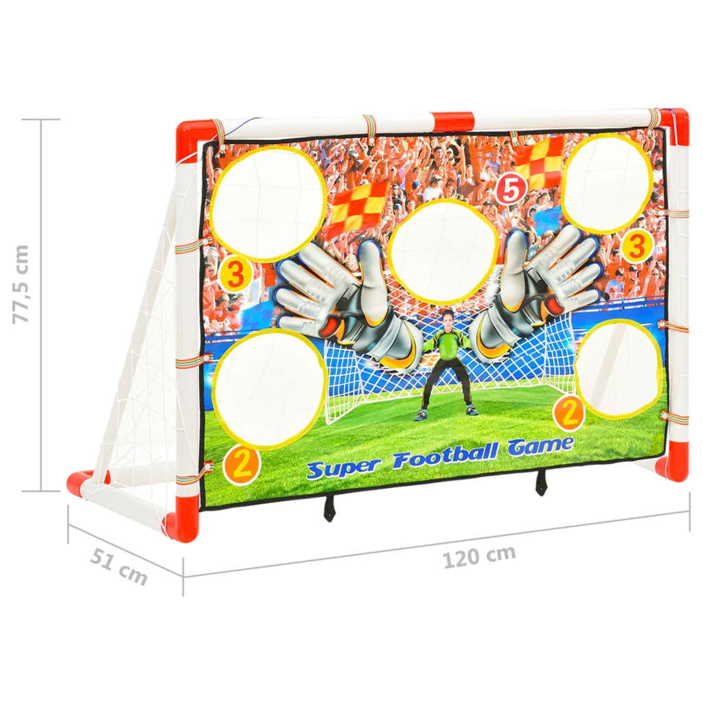 Children's soccer goal set with goal wall 120x51x77.5 cm