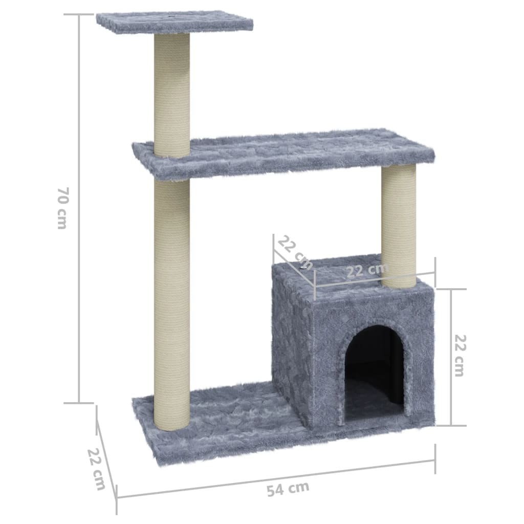 Cat set, sisal rope poles, light grey, 70 cm