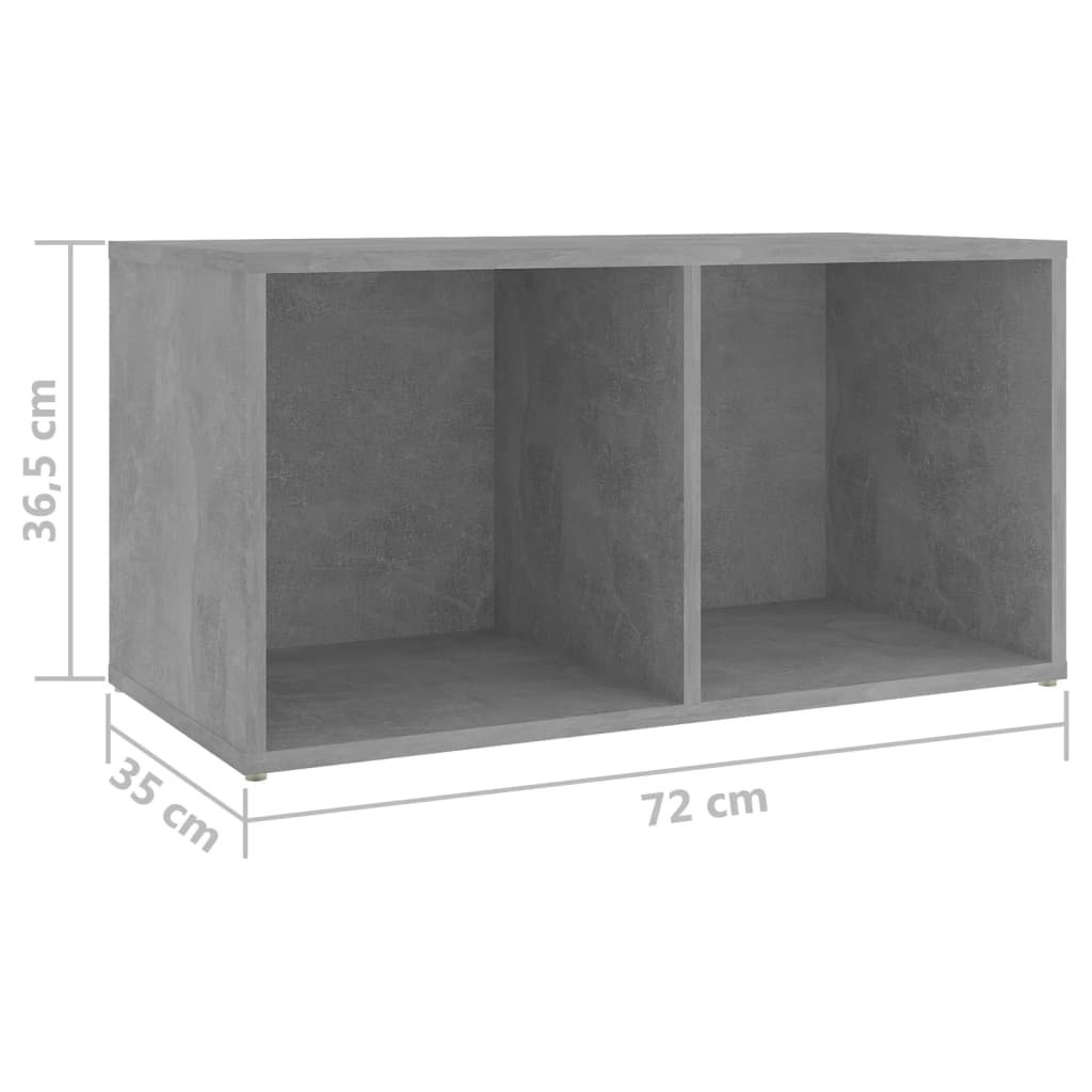 Dulapuri TV 2 buc gri beton, 72x35x36,5 cm lemn prelucrat