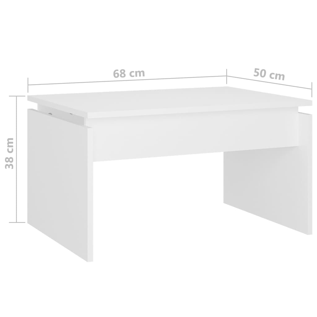 Coffee table, white, 68x50x38 cm, chipboard