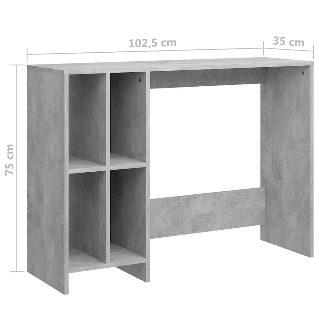 Notebook desk, concrete gray, 102.5x35x75 cm, chipboard