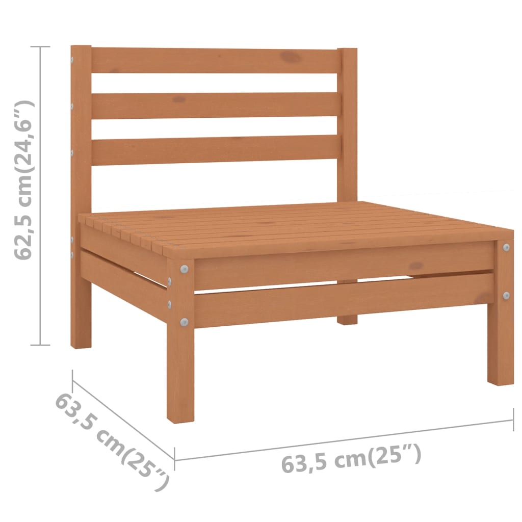 Garden sofas 4 pcs. honey brown solid pine wood