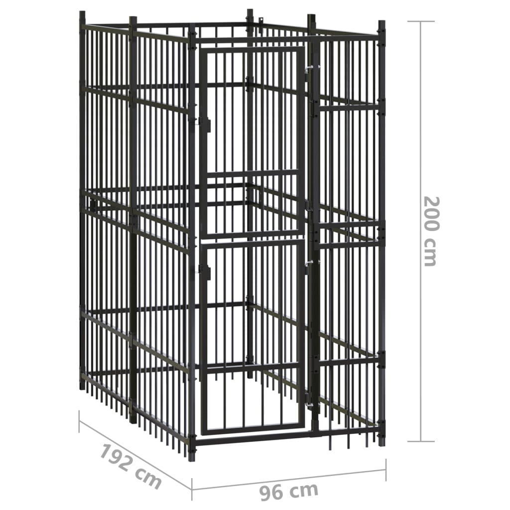Outdoor dog pen, 1.84 m², steel