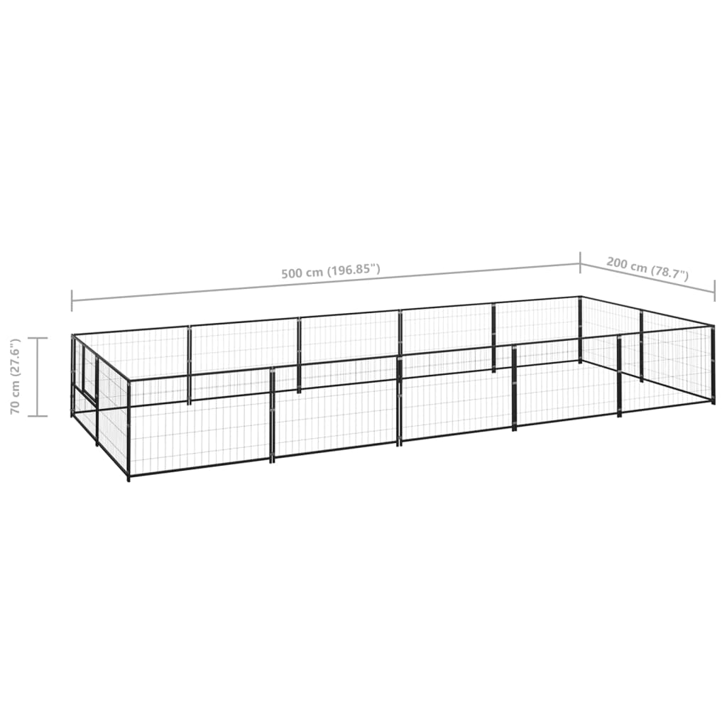 Dog paddock, black, 10 m², steel