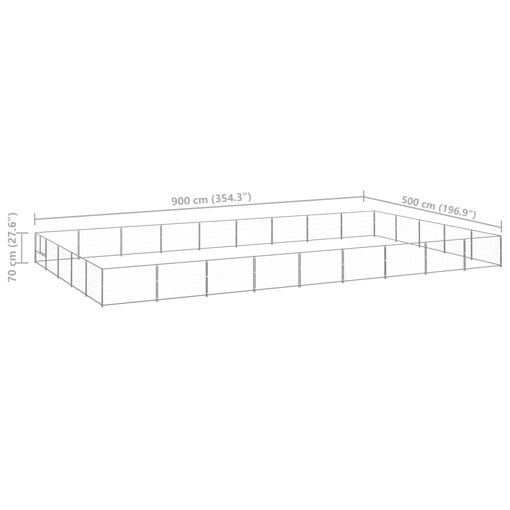 Dog paddock, silver, 45 m², steel