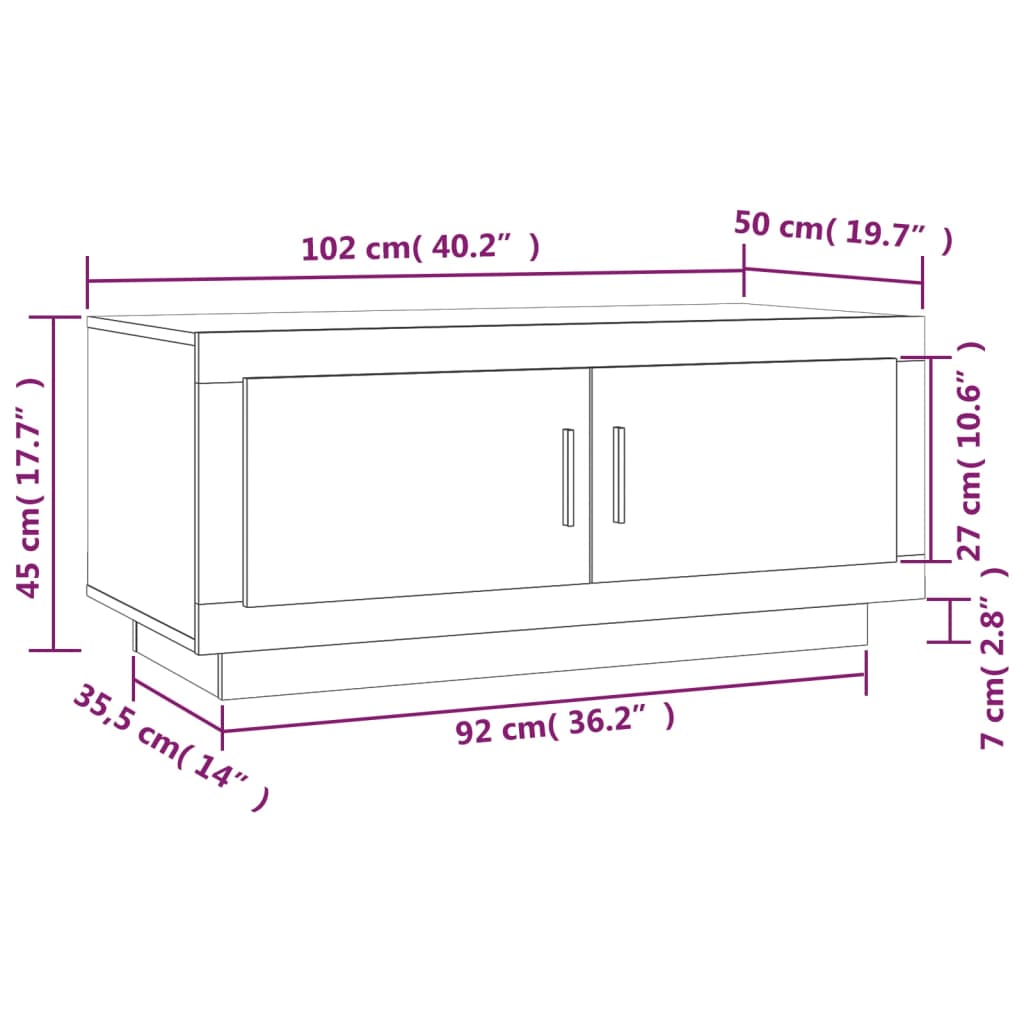 Coffee table, concrete grey, 102x50x45 cm, composite wood