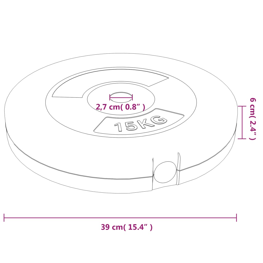 Weight plates, 2 pcs., 30 kg, cement
