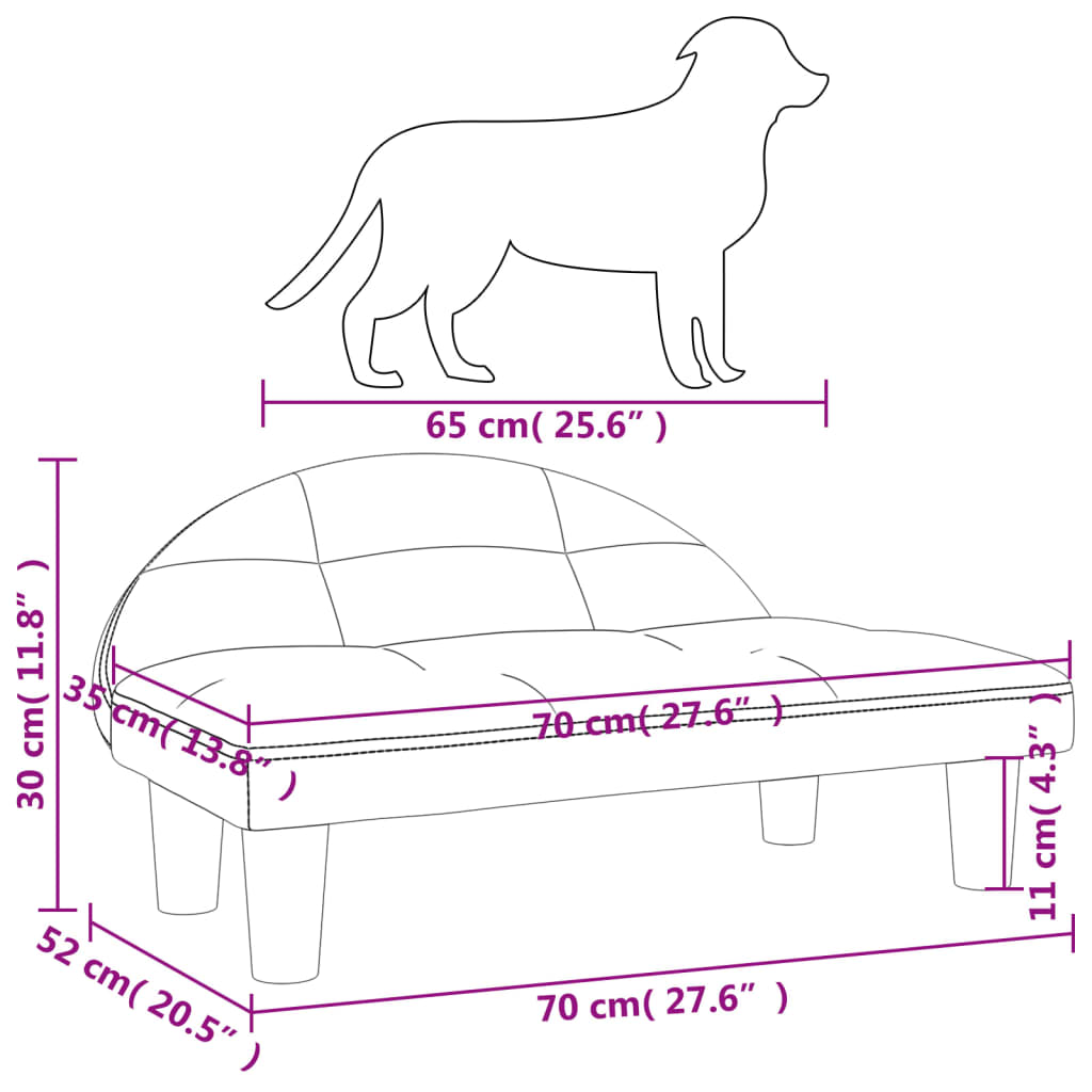 Dog bed, brown, 70x52x30 cm, velvet