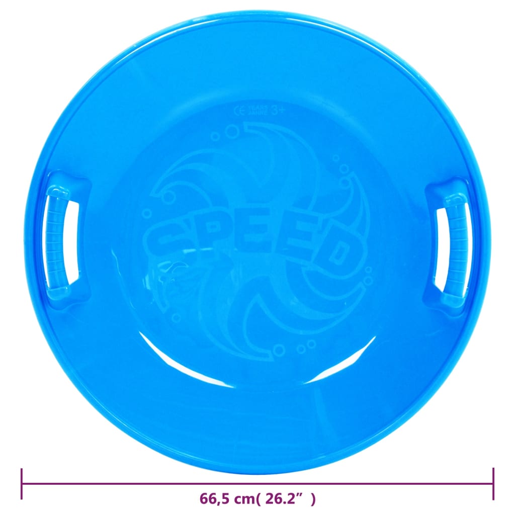 Round sled, blue, 66.5 cm, PP