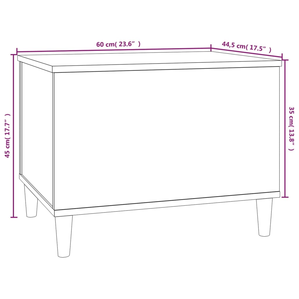 Coffee table, smoky oak, 60x44.5x45 cm, processed wood