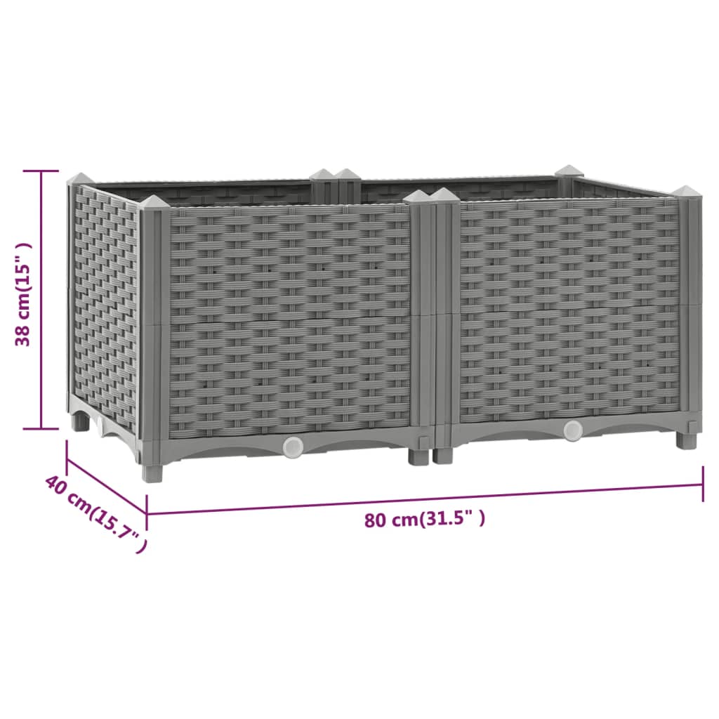 Strat înălțat, 80x40x38 cm, polipropilenă