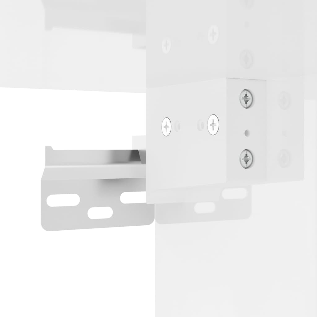 Wall-mounted bedside tables, 2 pcs., extra-glossy white, 41.5x36x53cm