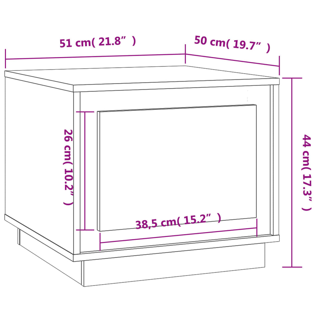 Coffee table, sonoma oak, 51x50x44 cm, processed wood
