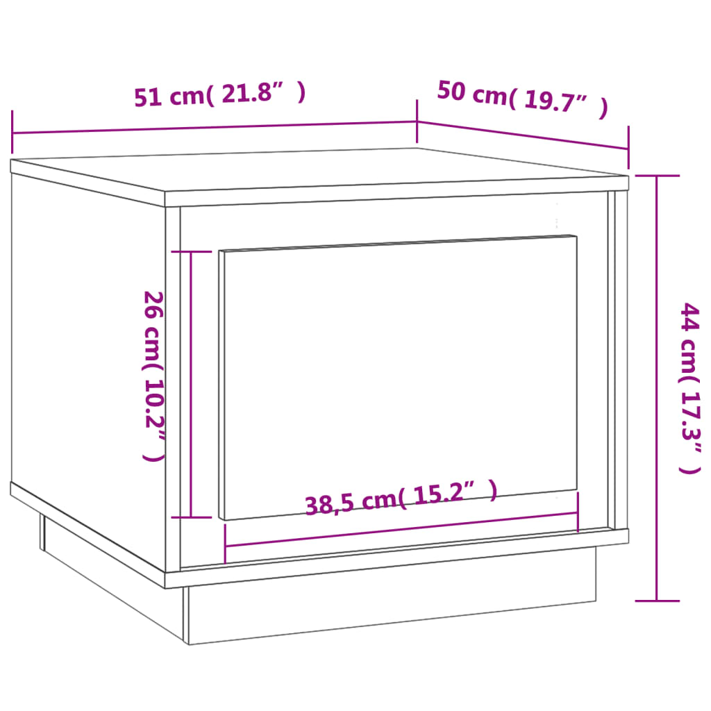 Coffee table, concrete gray, 51x50x44 cm, processed wood