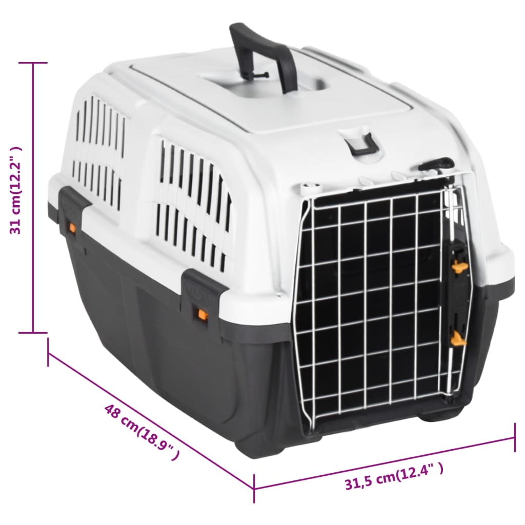 Animal transport box metal door 48x31.5x31cm polypropylene