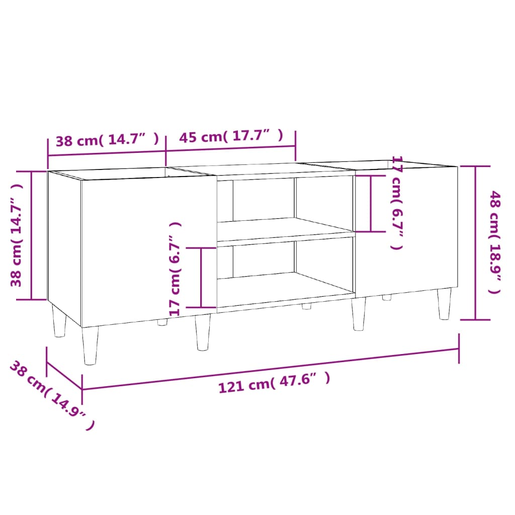 Disc chest of drawers, black, 121x38x48 cm, processed wood