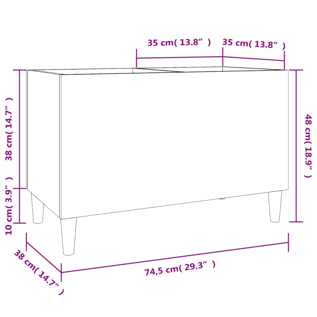 Disc cabinet, black, 74.5x38x48 cm, processed wood