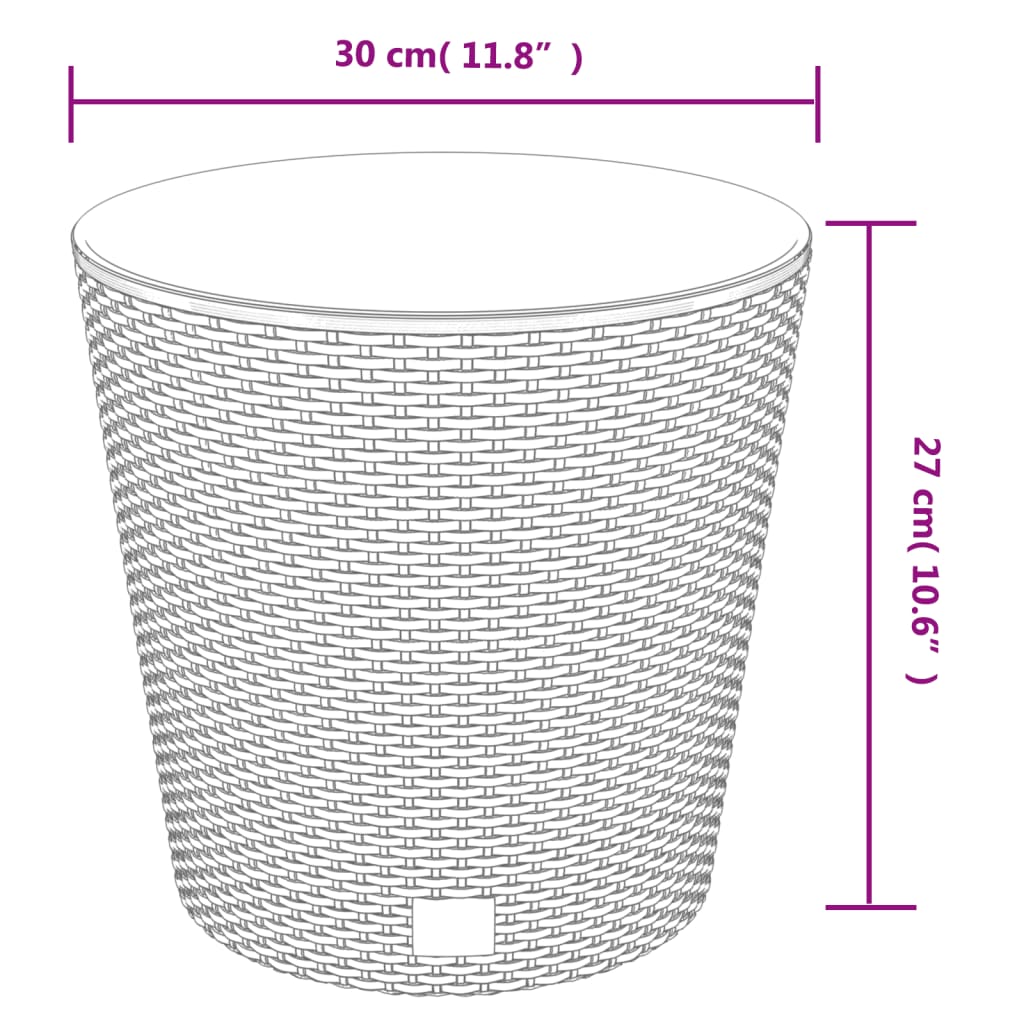Jardinieră cu interior detașabil, antracit 15 / 15,3 L PP ratan