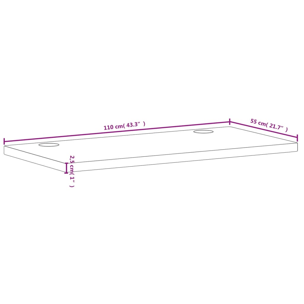 Desk, 110x55x2.5 cm, solid beech wood