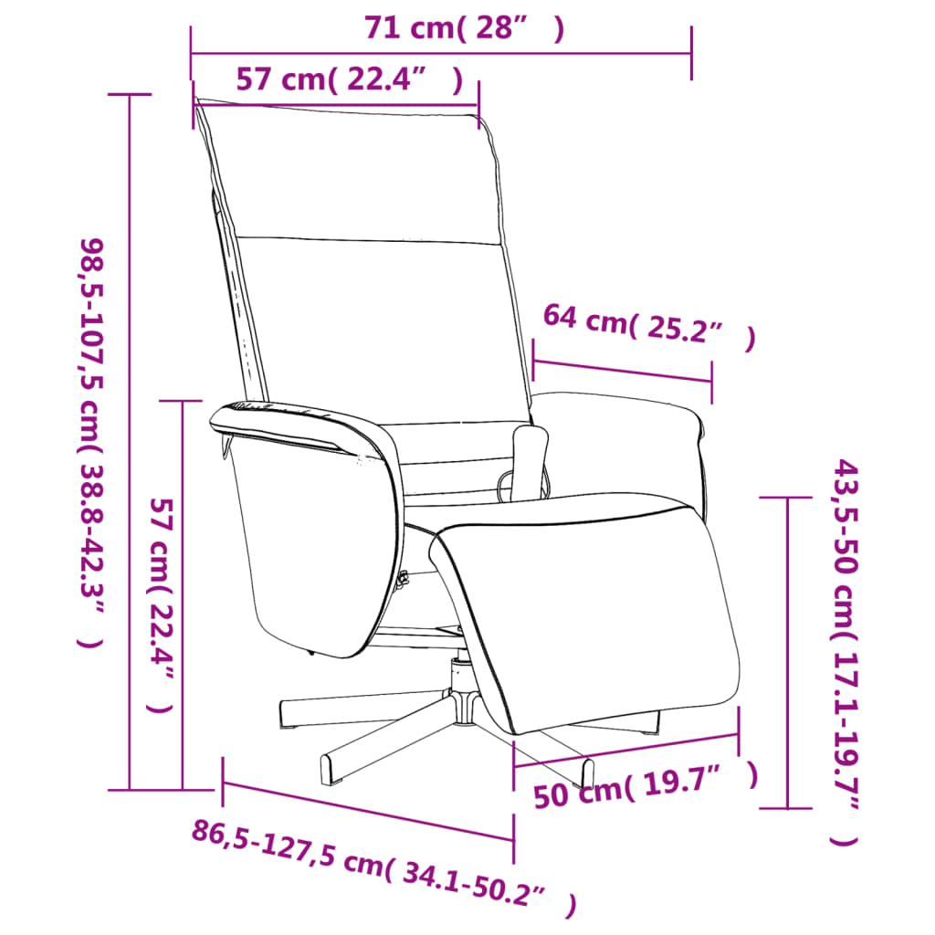 Folding massage armchair with footrest, brown, eco leather