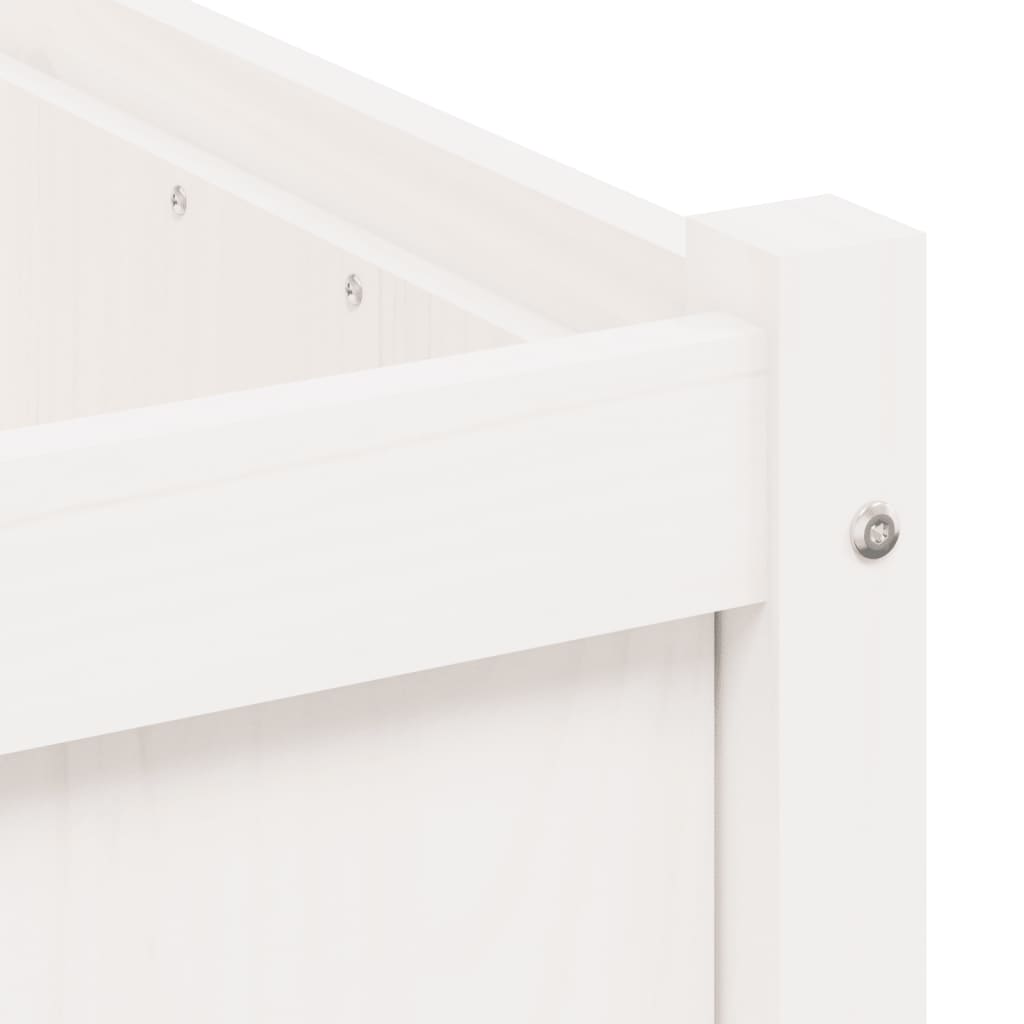 Jardiniere de grădină, 2 buc., alb, lemn masiv de pin