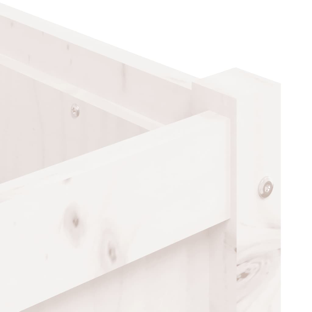 Jardinieră de grădină, alb, 180x50x50 cm, lemn masiv de pin