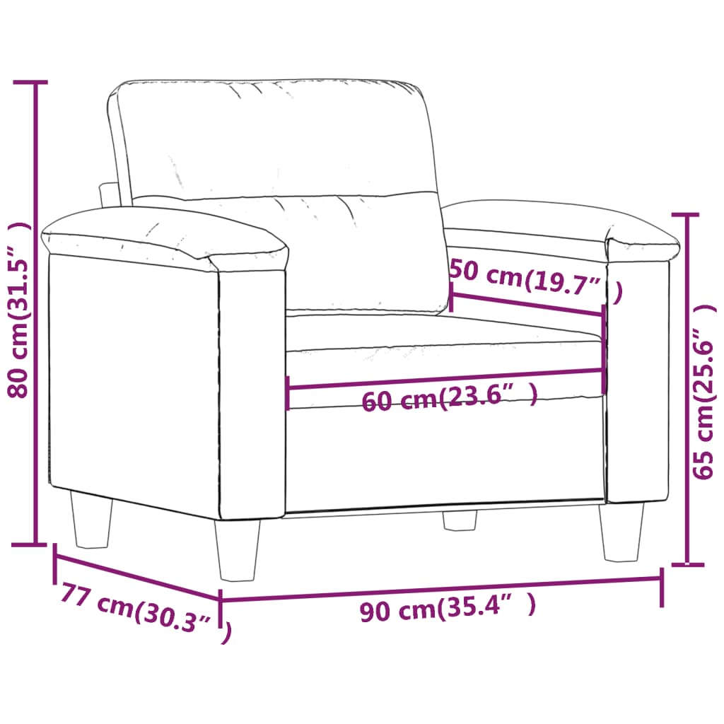 Sofa for one person, 60 cm, ecological leather