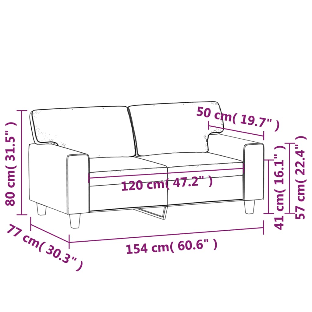 2-seater sofa, gray, 120 cm, ecological leather