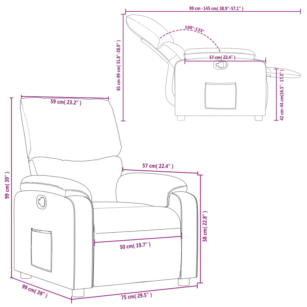 Folding armchair, dark grey, fabric
