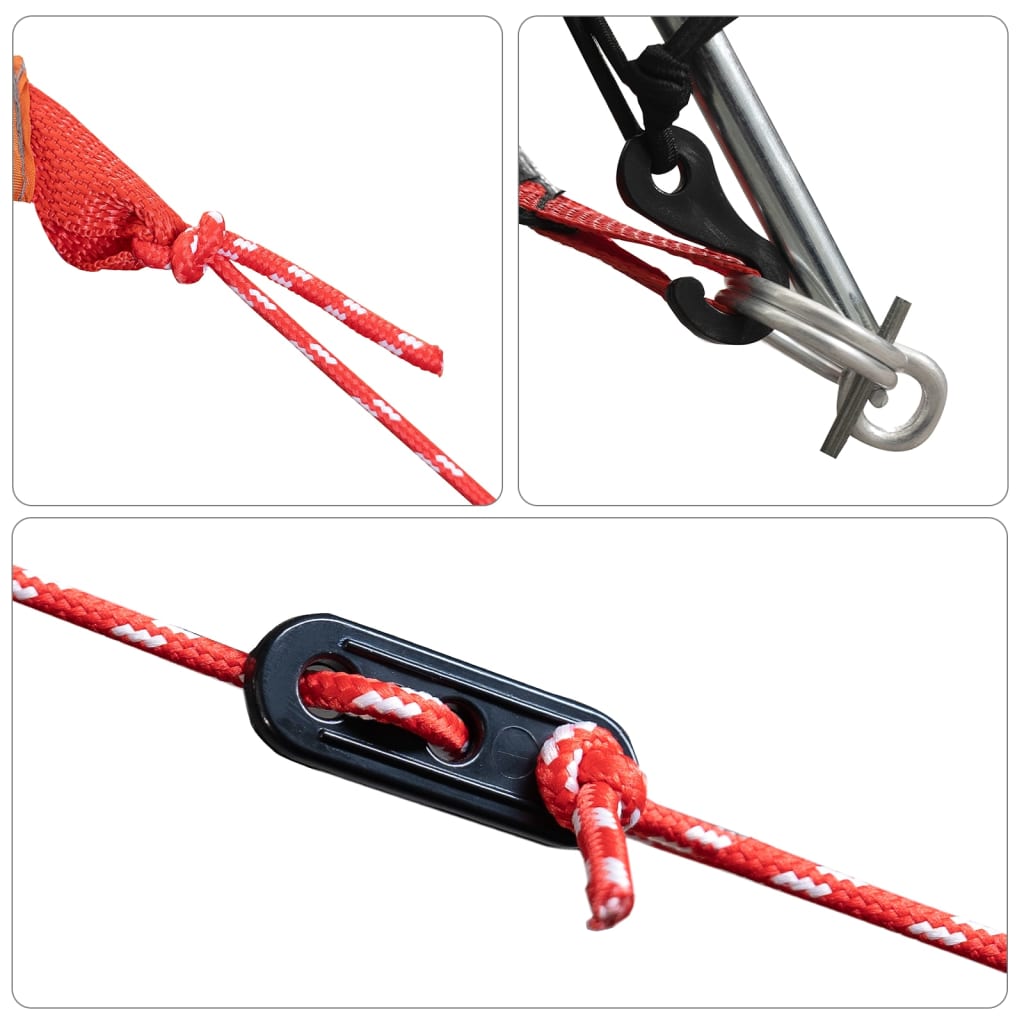 Camping tent 4 people grey/orange 267x272x145cm taffeta 185T