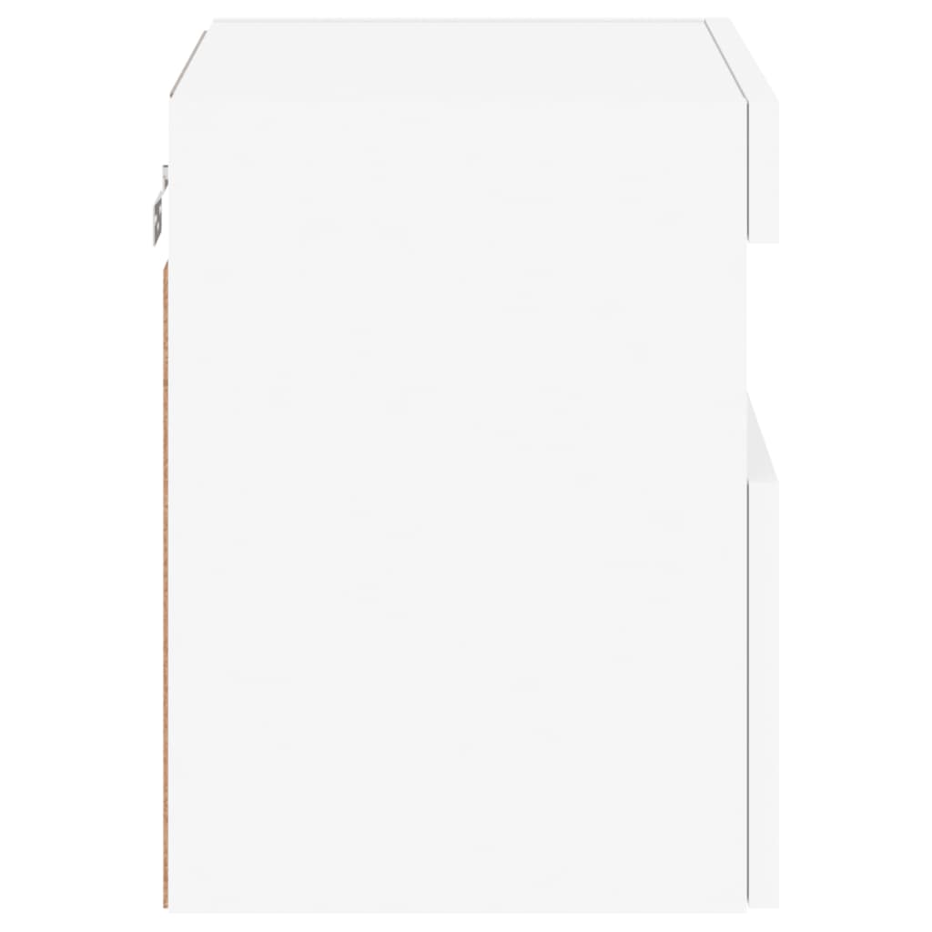 Wall-mounted TV chests with LED lights, 2 pcs., white, 40x30x40 cm