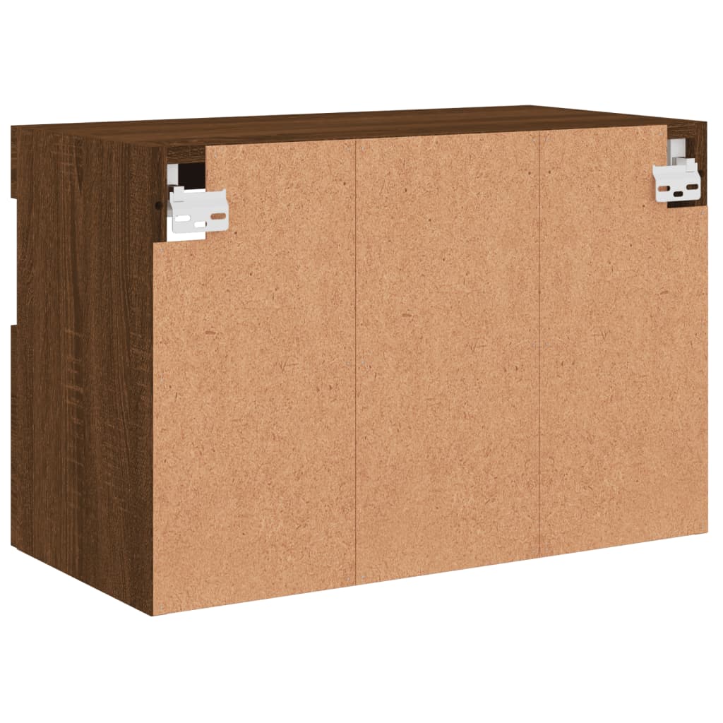 Comodă TV de perete cu lumini LED, stejar maro, 60x30x40 cm