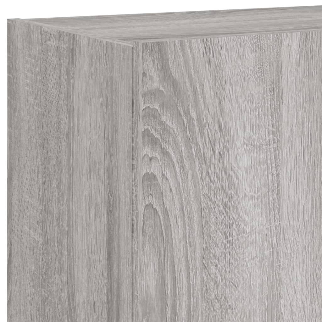 Comodă TV de perete cu lumini LED, gri sonoma, 60x35x41 cm