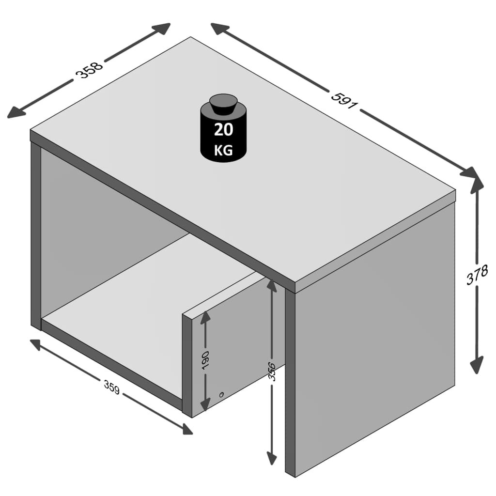 FMD Masă de cafea 2-în-1, 59,1 x 35,8 x 37,8 cm, stejar nisipiu