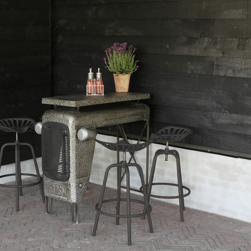 Esschert Design Scaun de bar Tractor, Gri