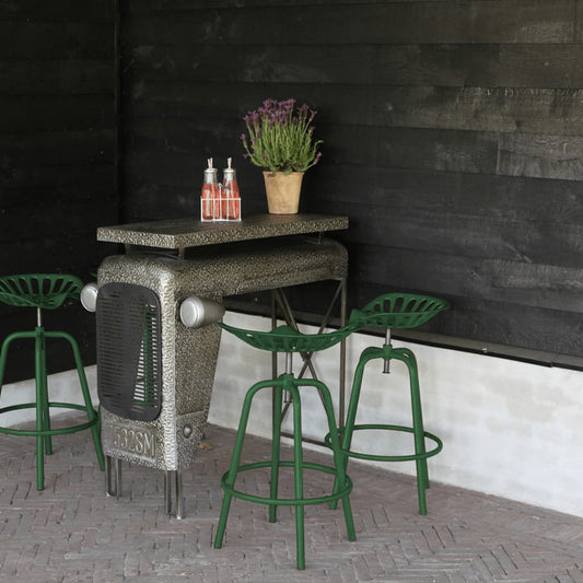 Esschert Design Scaun de bar tip tractor, verde