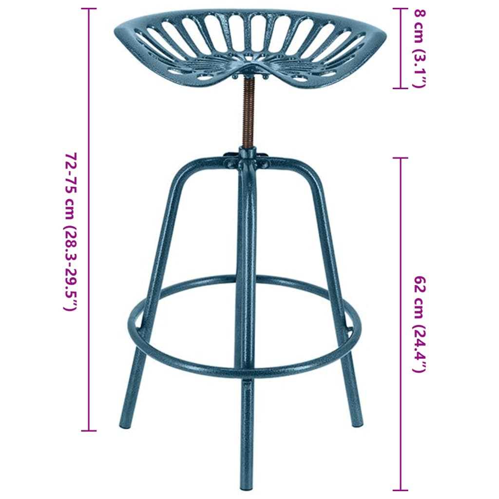Esschert Design Scaun de bar Tractor, albastru