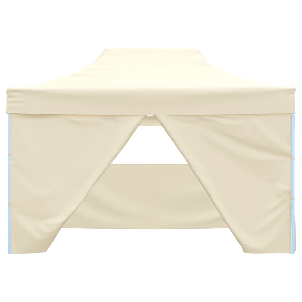 Pop-up folding tent with 4 side walls, cream white, 3x4.5 m