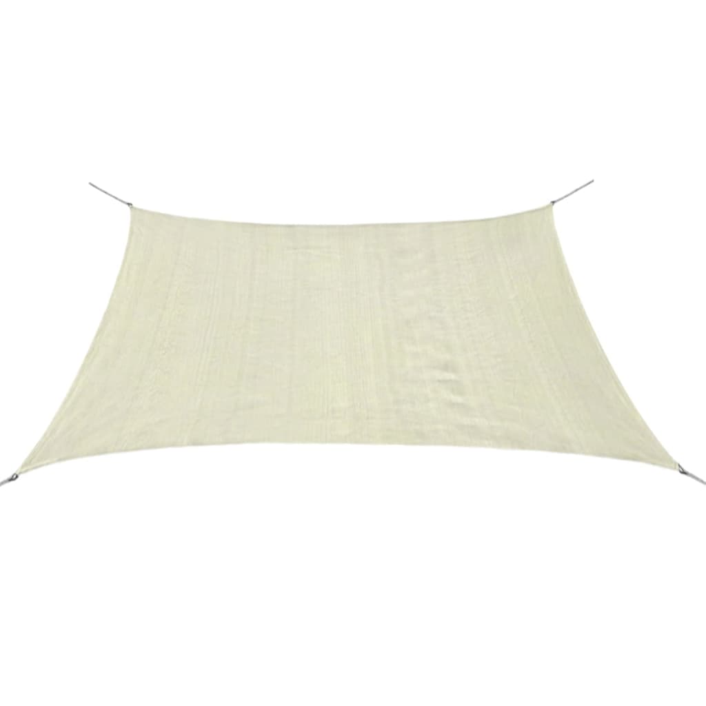 Square HDPE sunshade fabric, 2 x 2 m, cream