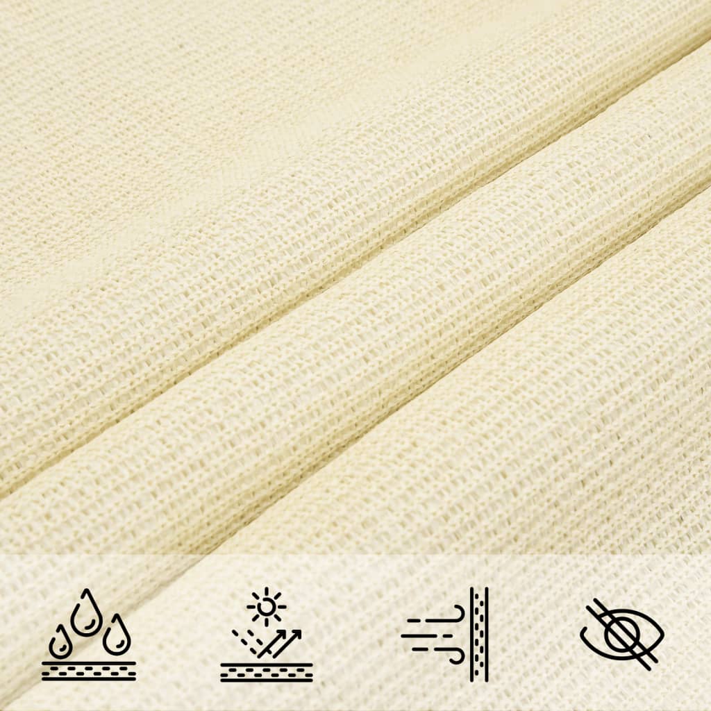 Square HDPE sunshade fabric, 2 x 2 m, cream