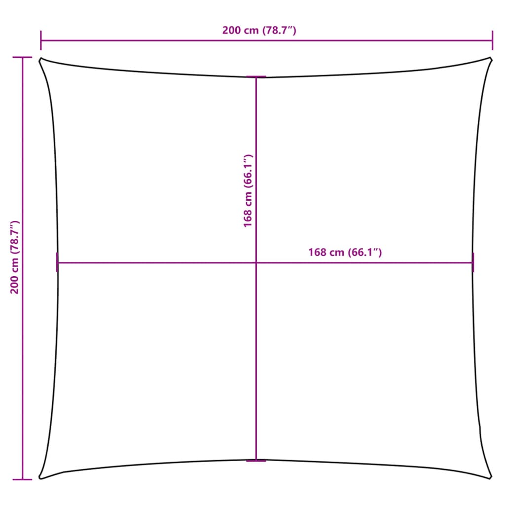 Oxford cloth sunshade, square, 2 x 2 m, cream