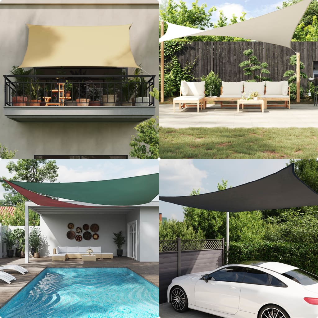 Oxford cloth sunshade, square, 2 x 2 m, cream