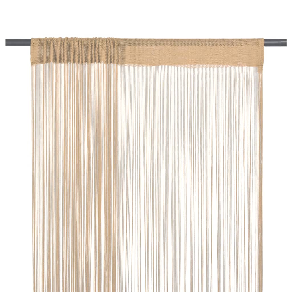 Fringe curtains, 2 pcs., 100 x 250 cm, beige