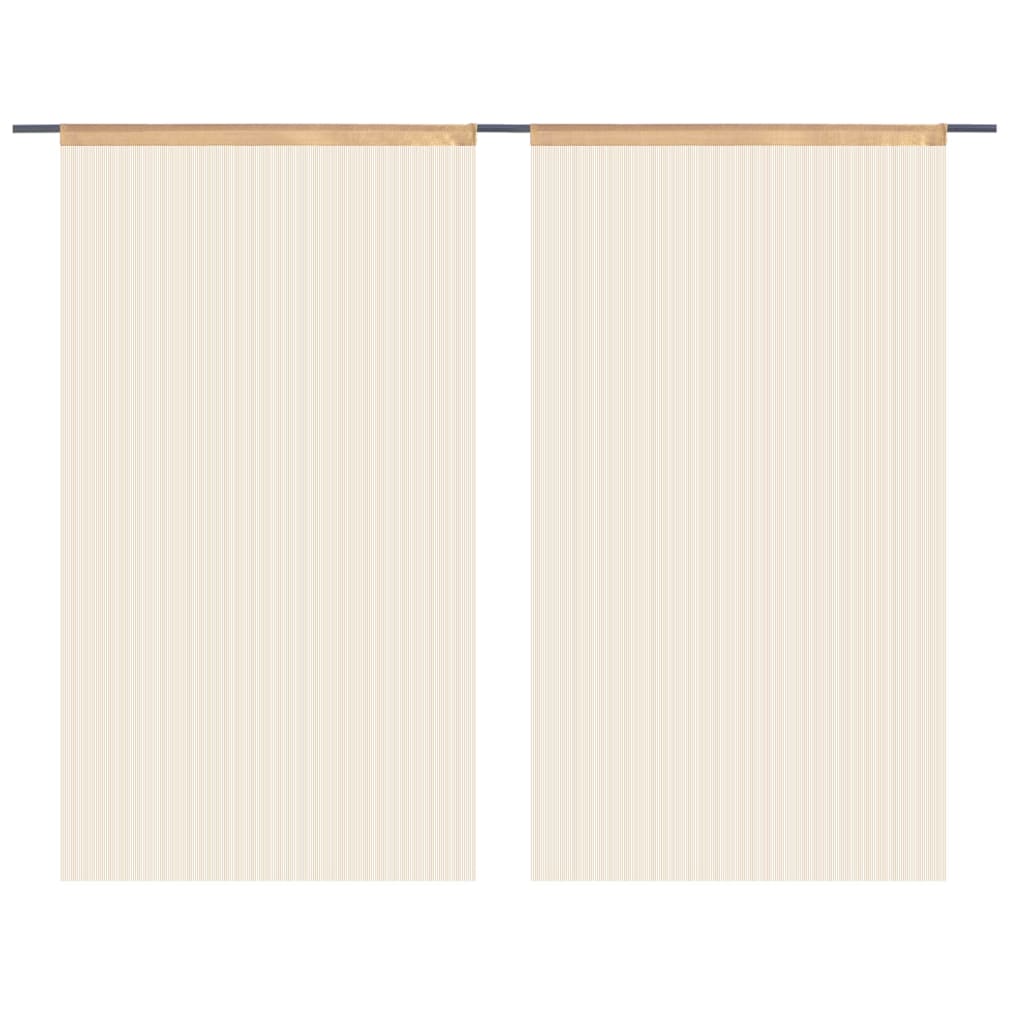 Fringe curtains, 2 pcs., 100 x 250 cm, beige