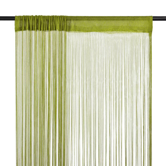 Draperii cu franjuri, 2 buc., 100 x 250 cm, verde