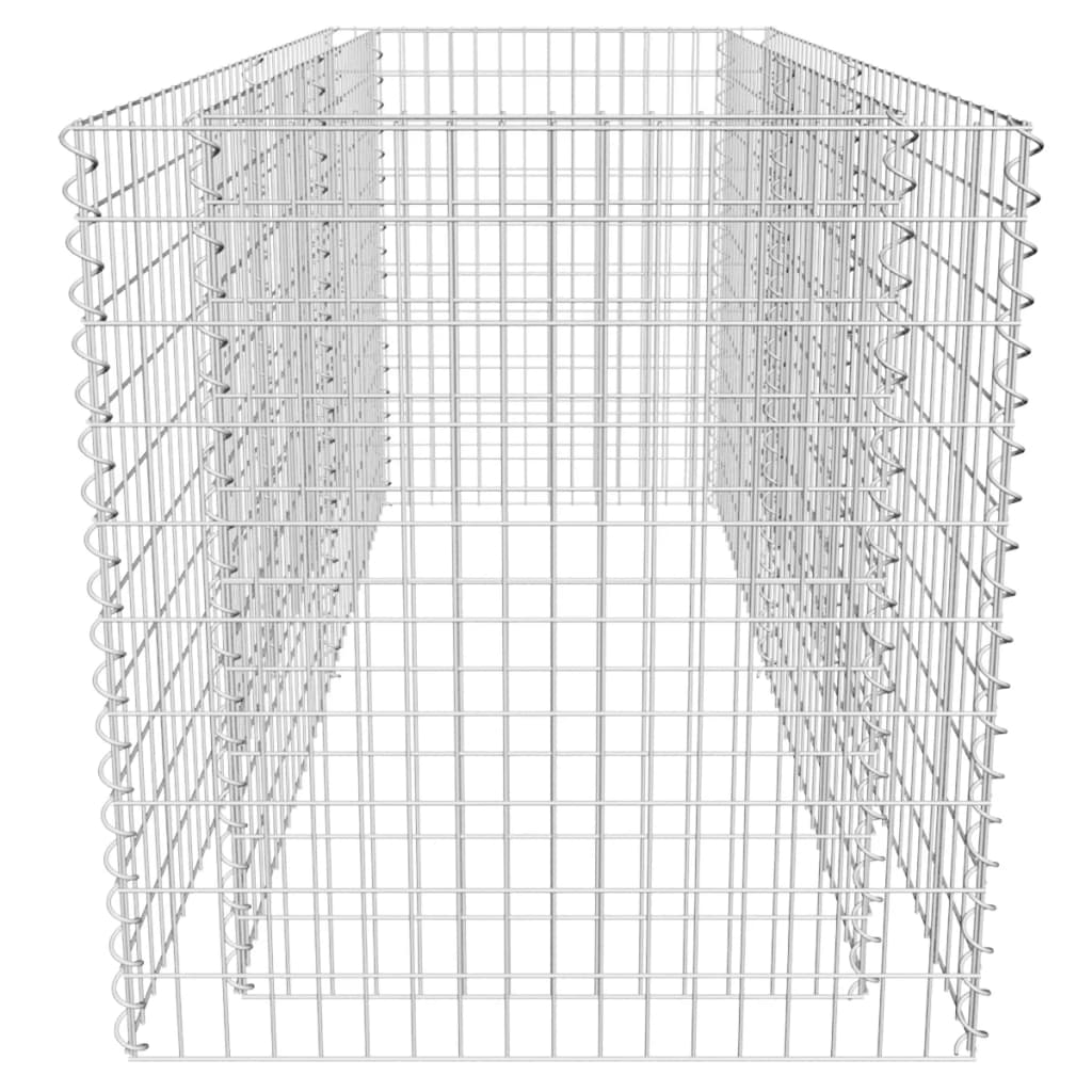 Strat înălțat gabion, argintiu, 180 x 90 x 100 cm, oțel